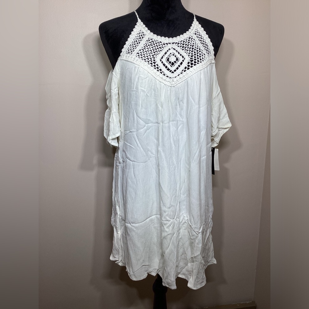 Kohl’s Speechless Vanilla Cream Colored Crochet Top Dress Size Large
